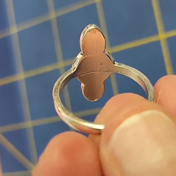 3 Yellow Stones Silver Tone Ring Size 9 - Picture 3 of 4